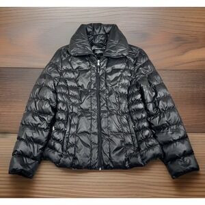 Kenneth Cole New York G-III Women Large Down Puffer Jacket Full Zip/Pockets-EUC